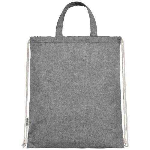 Obrázky: Taška/batoh 150g recyklov. bavlna a PES, černá, Obrázek 2
