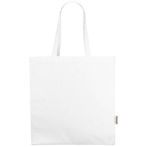 Obrázky: Bílá recykl. nákupní taška 220g, dlouhé držadla, Obrázek 4