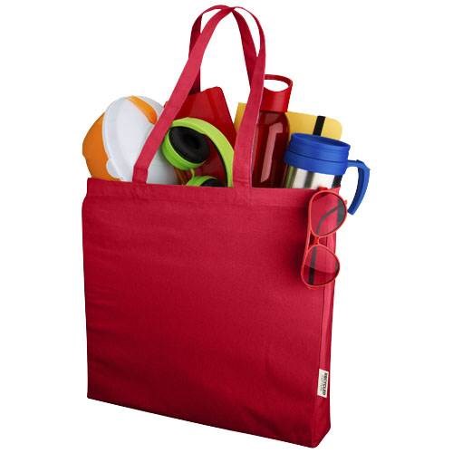 Obrázky: Červená recykl. nákupní taška 220g, dlouhé držadla, Obrázek 3