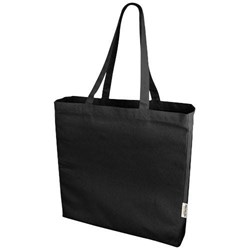 Obrázky: Černá recykl. nákupní taška 220g, dlouhé držadla