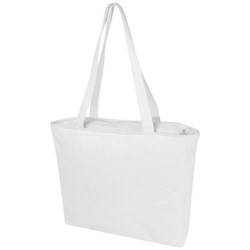 Obrázky: Bílá recyklov. nákupní taška se zipem, 500g