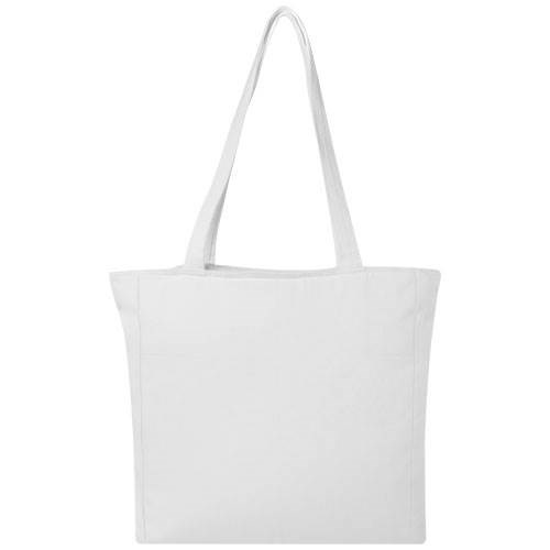 Obrázky: Bílá recyklov. nákupní taška se zipem, 500g, Obrázek 2