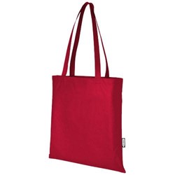 Obrázky: Červená recykl. netkaná běžná nákupní taška, 6 l