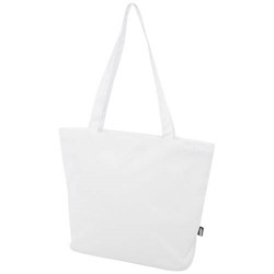 Obrázky: Bílá vodoodpud. recyk. nákupní taška se zipem
