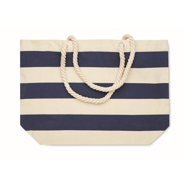 Obrázky: Pruhovaná modrá bavlněná plážová/nákupní taška, Obrázek 2