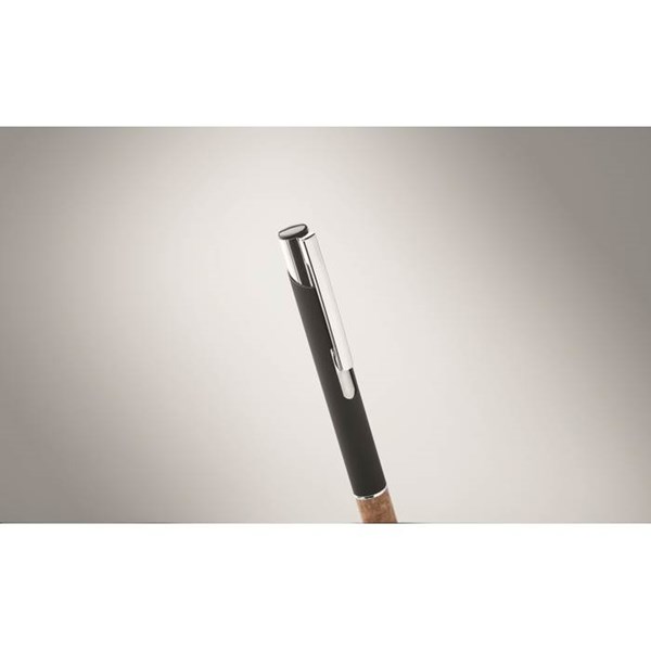 Obrázky: Hliníkové pero s korkovým úchopem, černá, MN, Obrázek 2