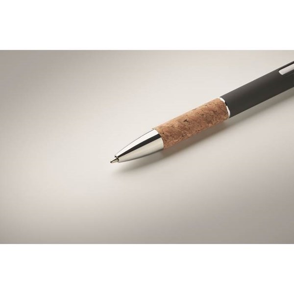 Obrázky: Hliníkové pero s korkovým úchopem, černá, MN, Obrázek 3