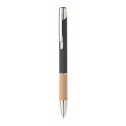 Obrázky: Hliníkové pero s bambusovým úchopem, modrá, MN