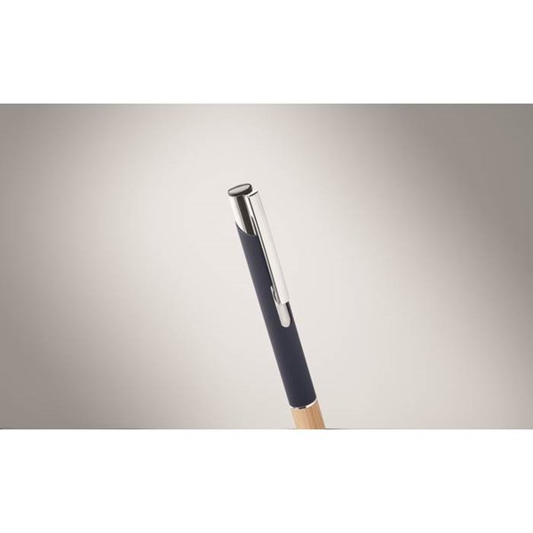Obrázky: Hliníkové pero s bambusovým úchopem, modrá, MN, Obrázek 2