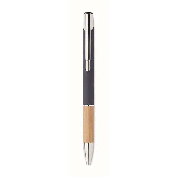 Obrázky: Hliníkové pero s bambusovým úchopem, modrá, MN, Obrázek 4