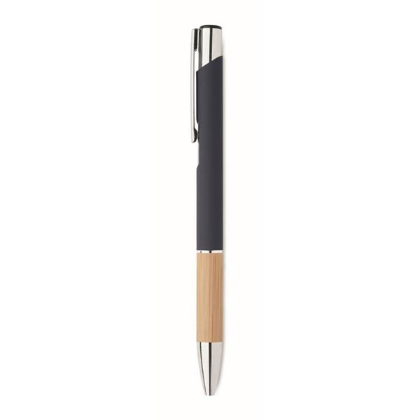 Obrázky: Hliníkové pero s bambusovým úchopem, modrá, MN, Obrázek 5