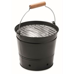 Obrázky: Přenosný grilovací kbelík s dřevěnou rukojetí