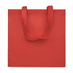 Obrázky: Červená taška z netkané textilie RPET, dlouhé d.
