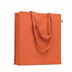 Obrázky: Oranžová nákupní taška 220g, bio BA, dl. držadla