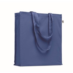 Obrázky: Král. modrá nákupní taška 220g, bio BA, dl. držadla