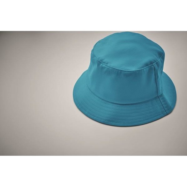 Obrázky: Tyrkysový klobouček z broušené bavlny 260g, Obrázek 3