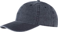 Zobrazit detaily pro Šestidílná čepice ze seprané džínoviny, černá Obrázky: Šestidílná čepice ze seprané džínoviny, černá