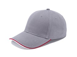 Zobrazit detaily pro Šedá šestidílná čepice z těžké broušené bavlny Obrázky: Šedá šestidílná čepice z těžké broušené bavlny