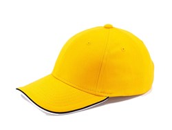 Zobrazit detaily pro Žlutá šestidílná čepice z těžké broušené bavlny Obrázky: Žlutá šestidílná čepice z těžké broušené bavlny