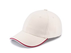 Zobrazit detaily pro Béžová šestidílná čepice z těžké broušené bavlny Obrázky: Béžová šestidílná čepice z těžké broušené bavlny