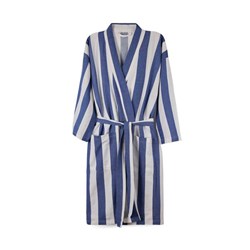 Zobrazit detaily pro Dámský modro/bílý župan, rec. bavlna - L/XL Obrázky: Dámský modro/bílý župan, rec. bavlna - L/XL