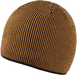 Zobrazit detaily pro Černá pletená zimní čepice s  oranžovými pruhy Obrázky: Černá pletená zimní čepice s  oranžovými pruhy