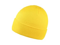Zobrazit detaily pro Zimní dvojitá akryl. pletená čepice s lemem žlutá Obrázky: Zimní dvojitá akryl. pletená čepice s lemem žlutá
