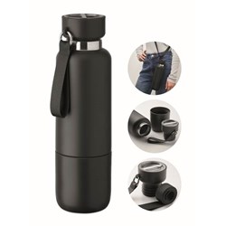 Zobrazit detaily pro Dvoustěnná láhev 500ml s poutkem, černá Obrázky: Dvoustěnná láhev 500ml s poutkem, černá