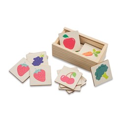 Zobrazit detaily pro Dřevěné pexeso (ovoce/zelenina) v krabičce Obrázky: Dřevěné pexeso (ovoce/zelenina) v krabičce