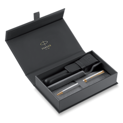 Zobrazit detaily pro KP PARKER Sonnet St. Steel GT + černé kož. pouzdro Obrázky: KP PARKER Sonnet St. Steel GT + černé kož. pouzdro